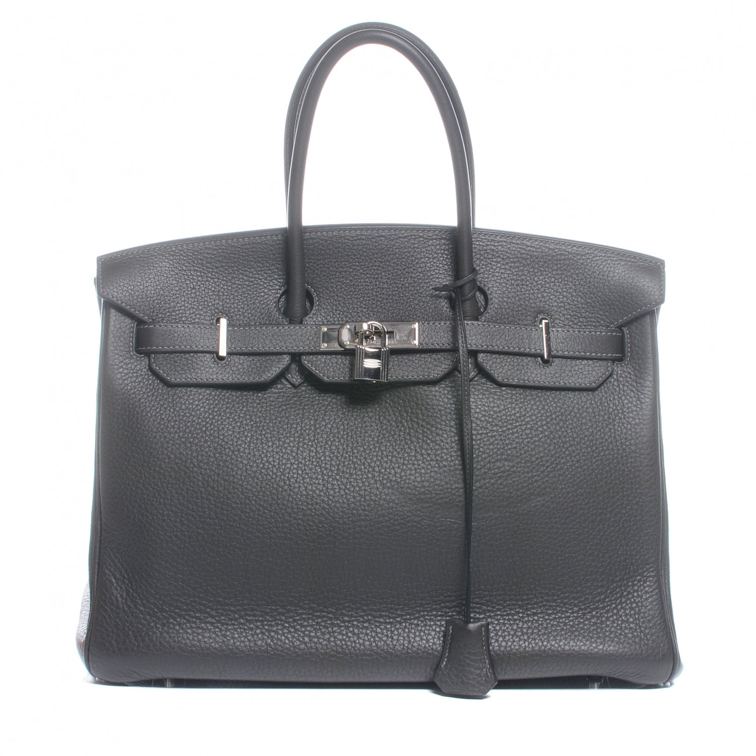Hermes Taurillon Clemence Bi Color Horseshoe Birkin 35 Graphite Violet 1 of 12