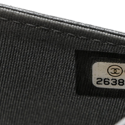 Chanel Iridescent Calfskin Velvet Stripe Wallet On Chain WOC Charcoal 8 of 11