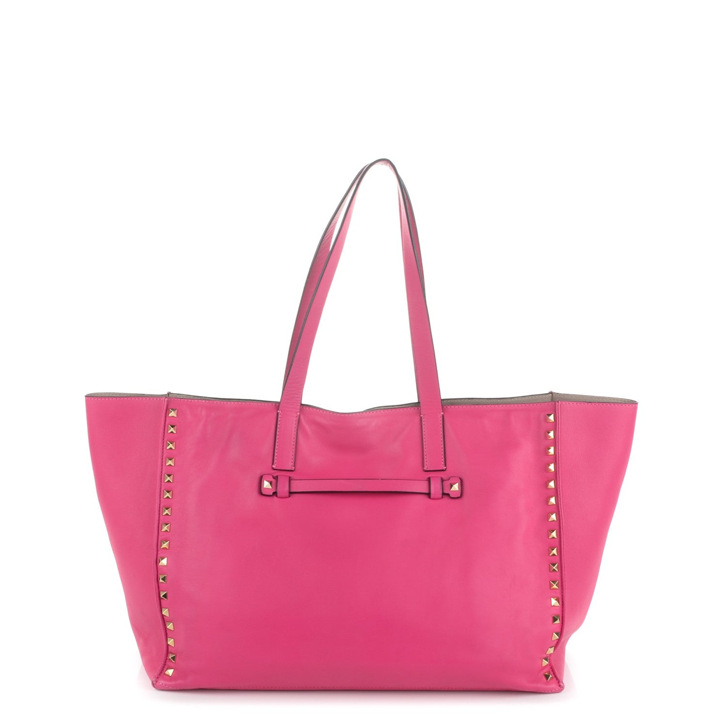 Valentino Garavani Nappa Medium Rockstud Soft Tote Pop Fuxia 1 of 8