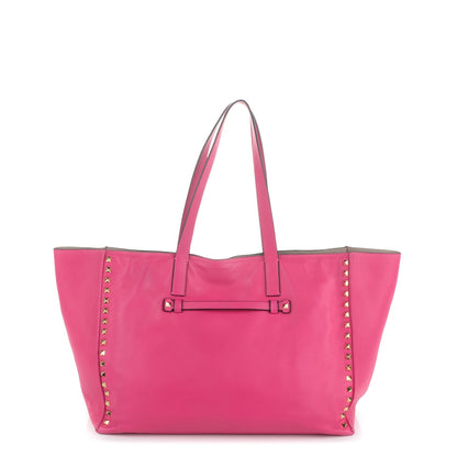 Valentino Garavani Nappa Medium Rockstud Soft Tote Pop Fuxia 1 of 8