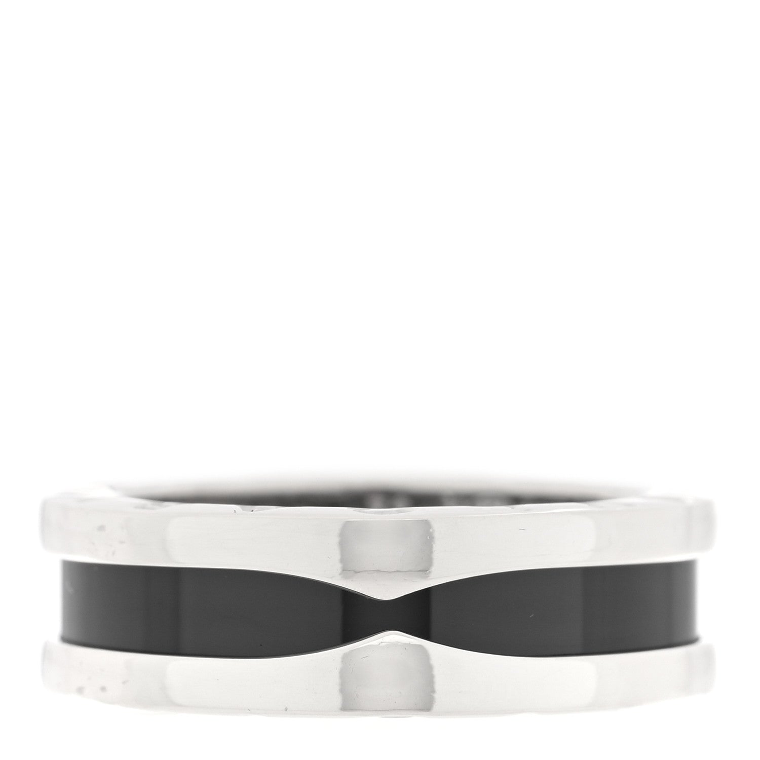Bulgari Sterling Silver Ceramic Save The Children One-Band Ring 53 6.5 1 of 5