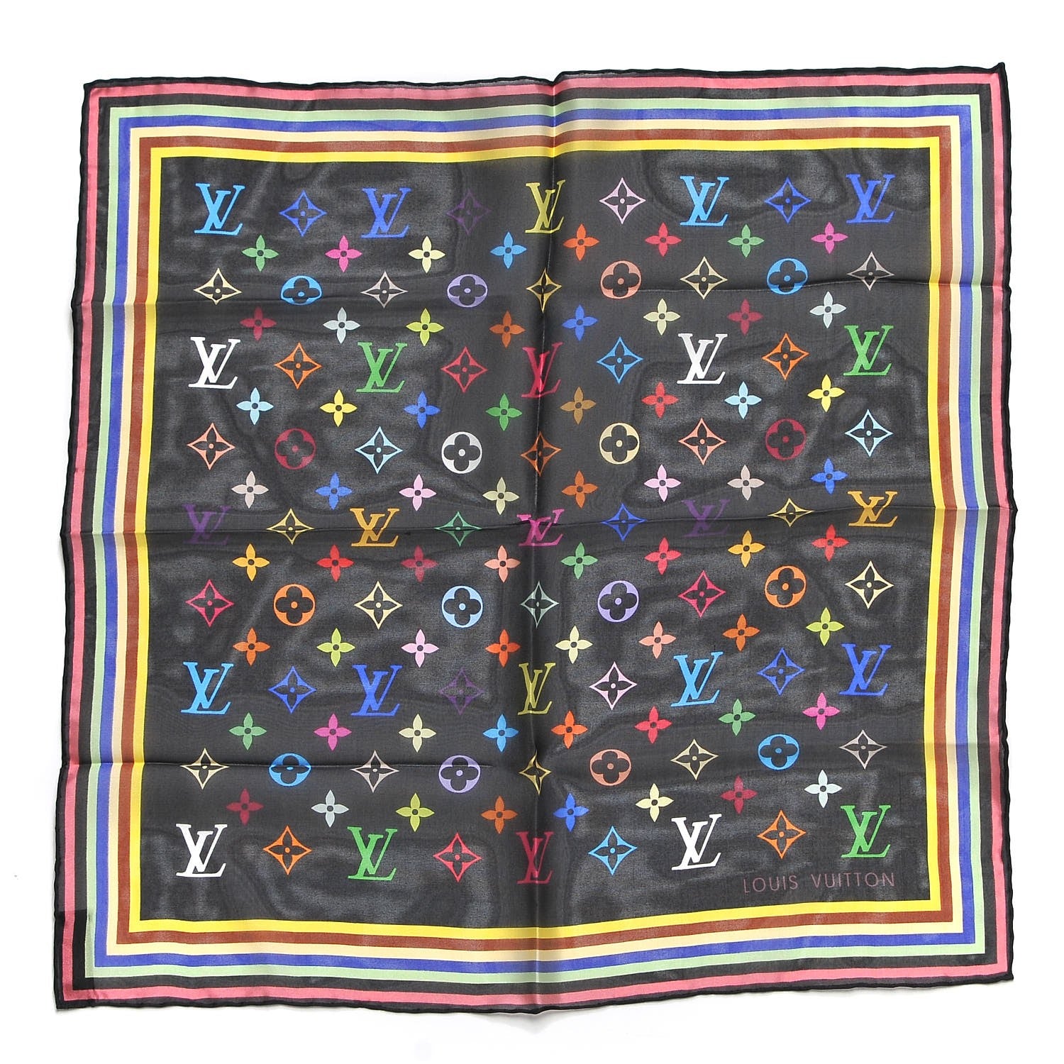 Louis Vuitton Silk Multicolor Scarf Black 1 of 5
