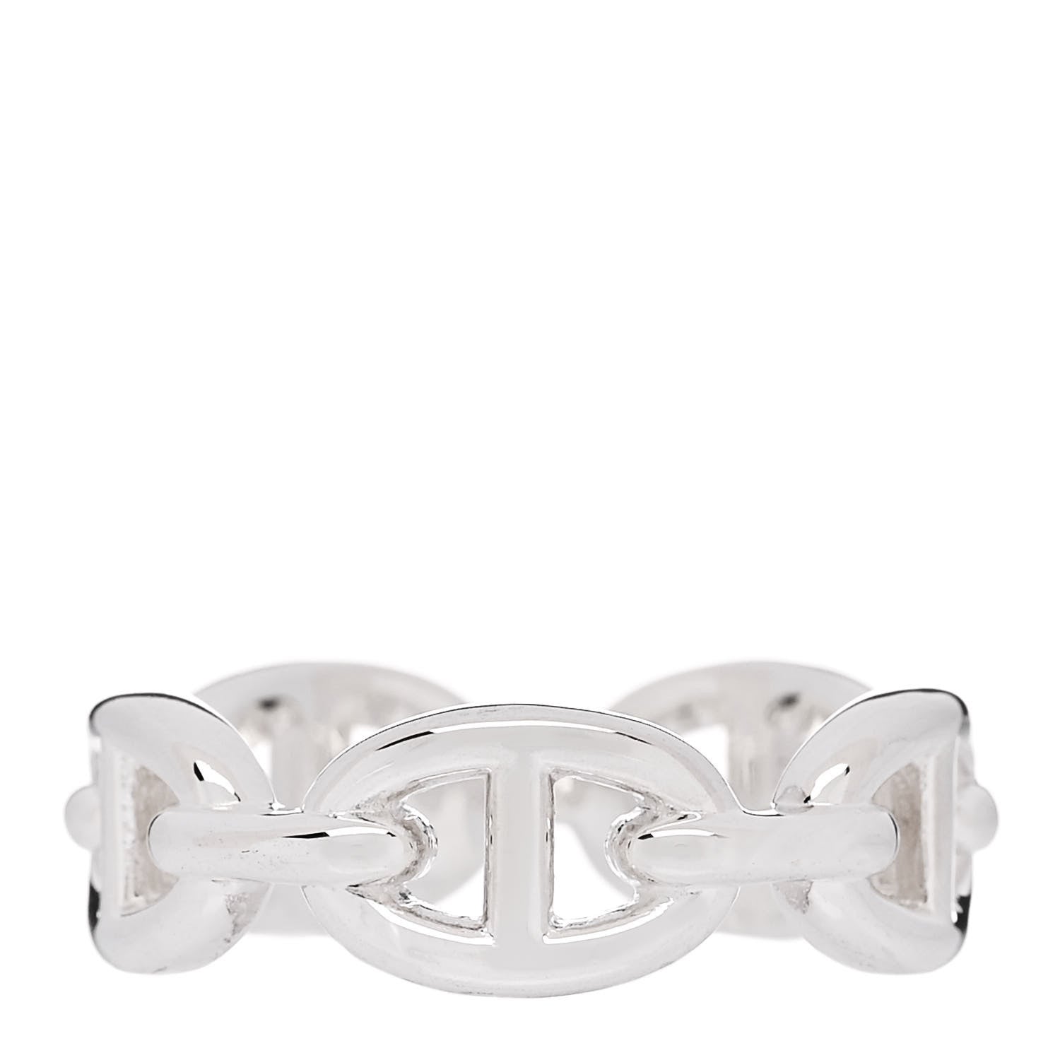Hermes Sterling Silver PM Chaine d'Ancre Enchainee Band Ring 56 7.75 1 of 7