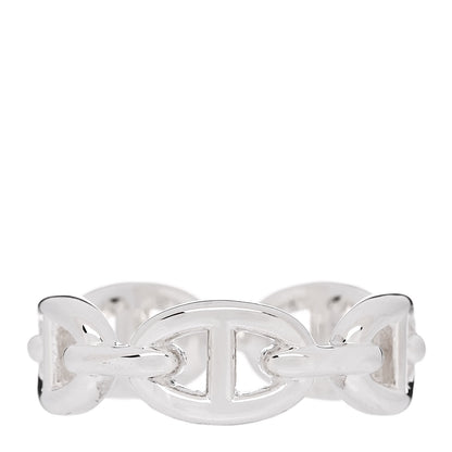 Hermes Sterling Silver PM Chaine d'Ancre Enchainee Band Ring 56 7.75 1 of 7