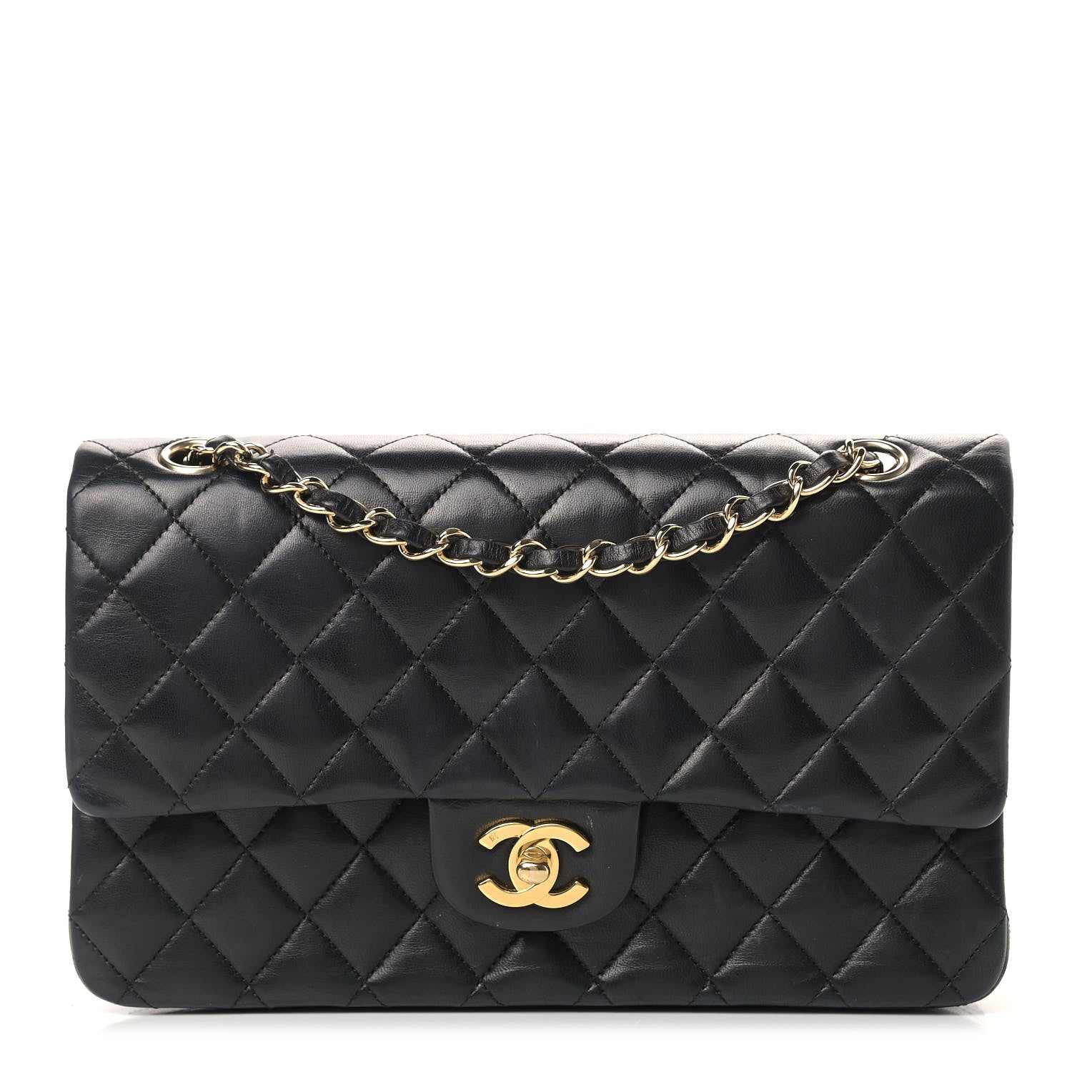 Chanel Lambskin Quilted Medium Double Flap Black 1 of 14