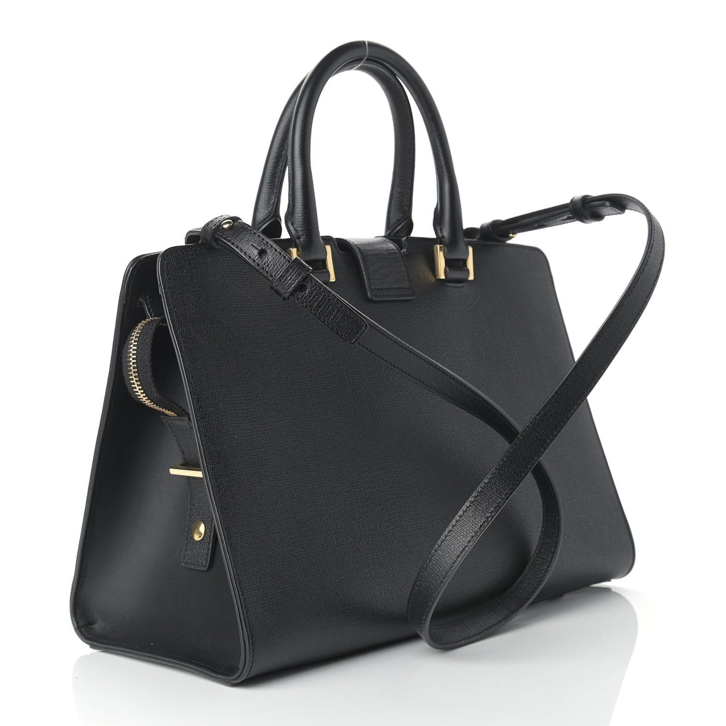 Textured Calfskin Small Classic Y Cabas Black