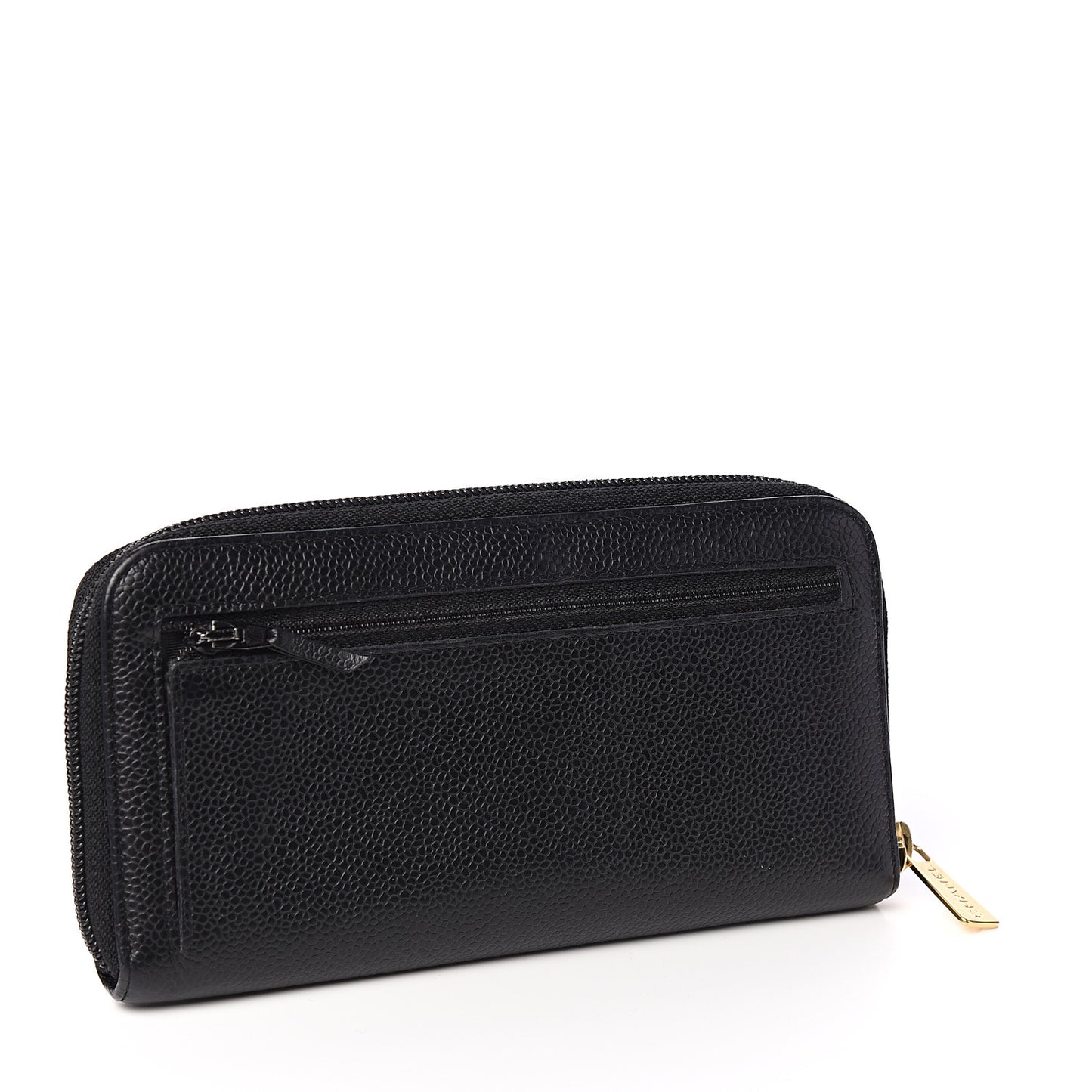 Caviar Timeless CC Large Gusset Zip Around Wallet Black