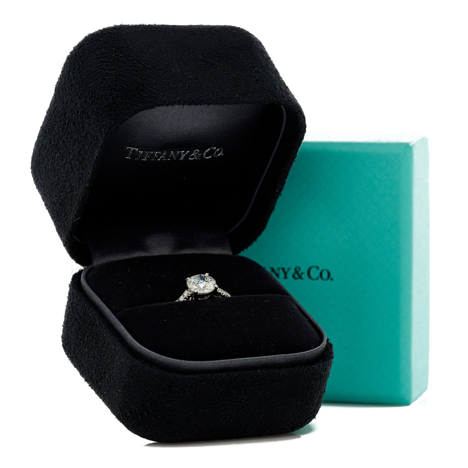 Tiffany Platinum Diamond .98ct Novo Round Engagement Ring 50 5.25 7 of 7