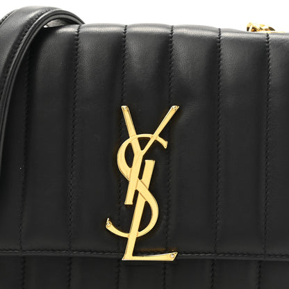 Saint Laurent Lambskin Matelasse Monogram Small Vicky Chain Bag Black 8 of 15