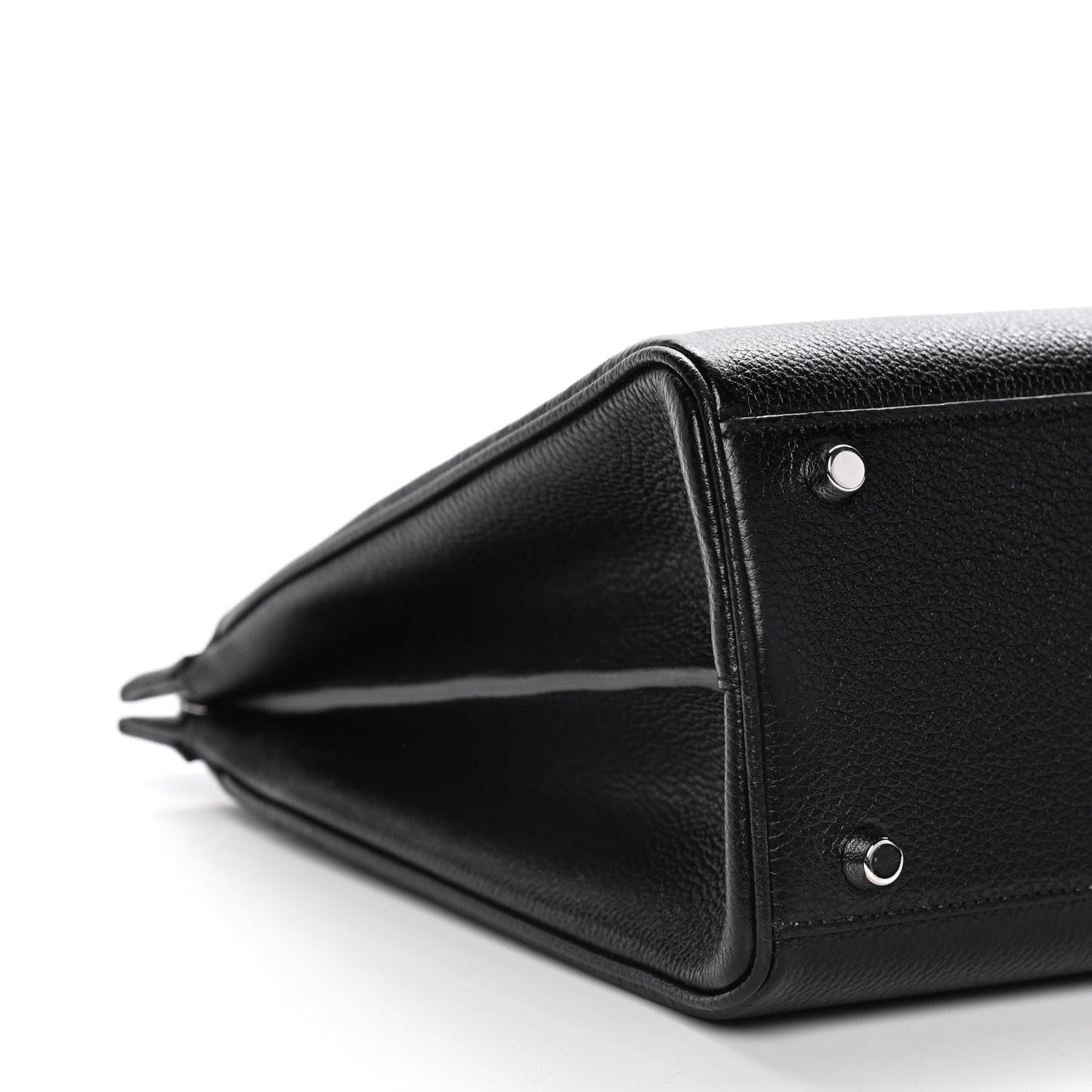 Grainy Calfskin Medium Zumi Top Handle Bag Black