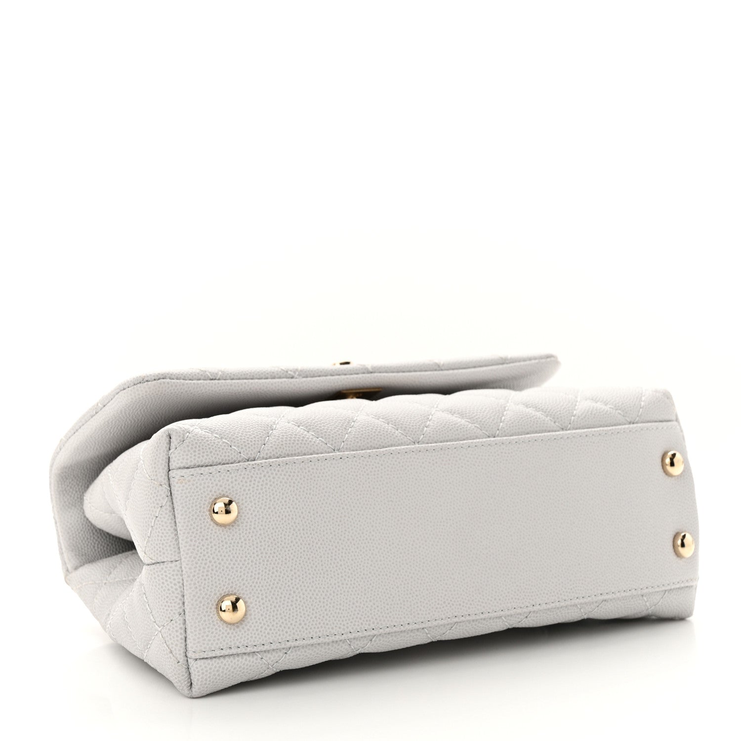 Chanel Caviar Quilted Mini Coco Handle Flap Light Grey 4 of 10