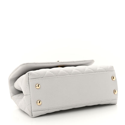 Chanel Caviar Quilted Mini Coco Handle Flap Light Grey 4 of 10