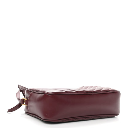 Saint Laurent Calfskin Matelasse Monogram Lou Camera Bag Dark Legion Red 4 of 9