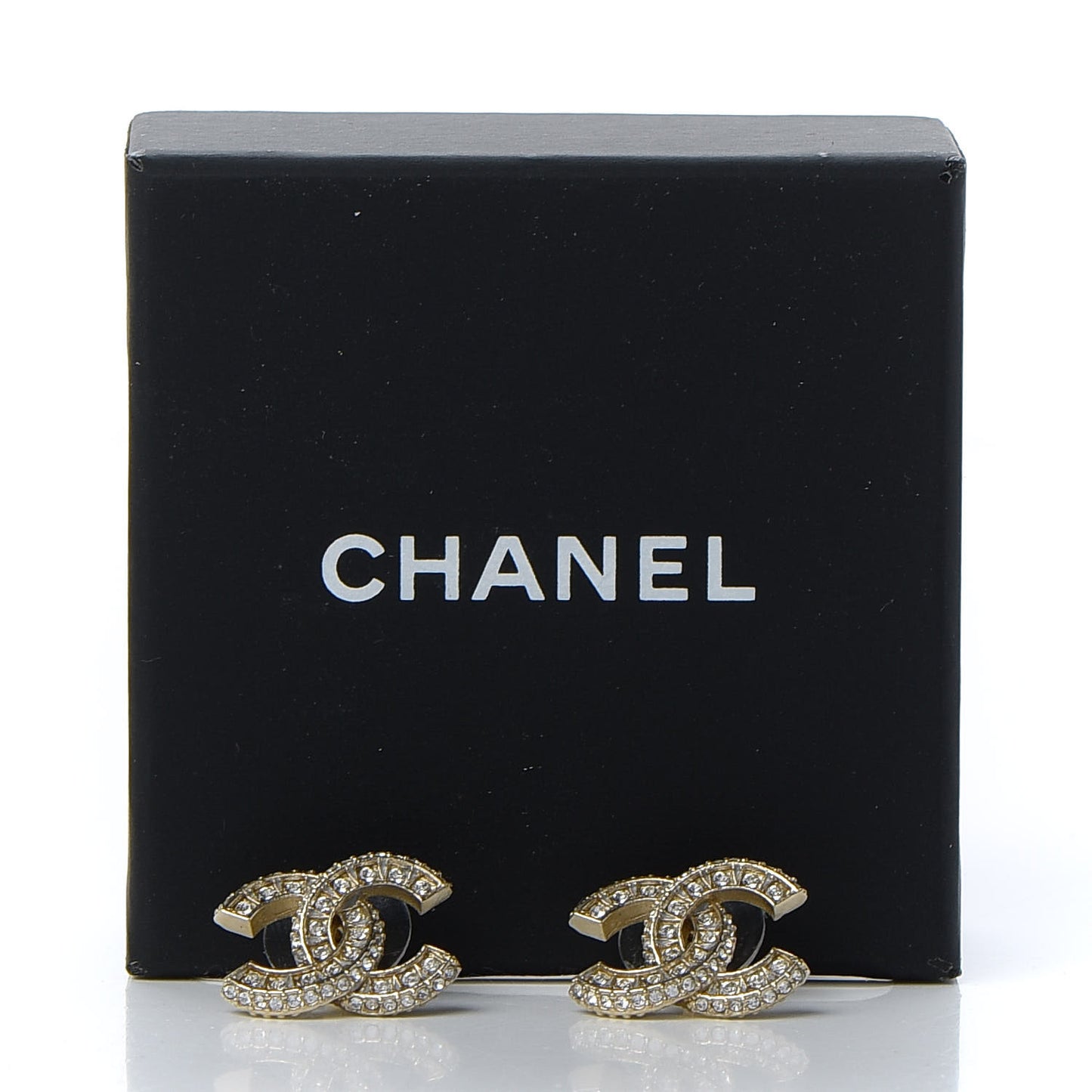 Crystal Timeless CC Earrings Light Gold