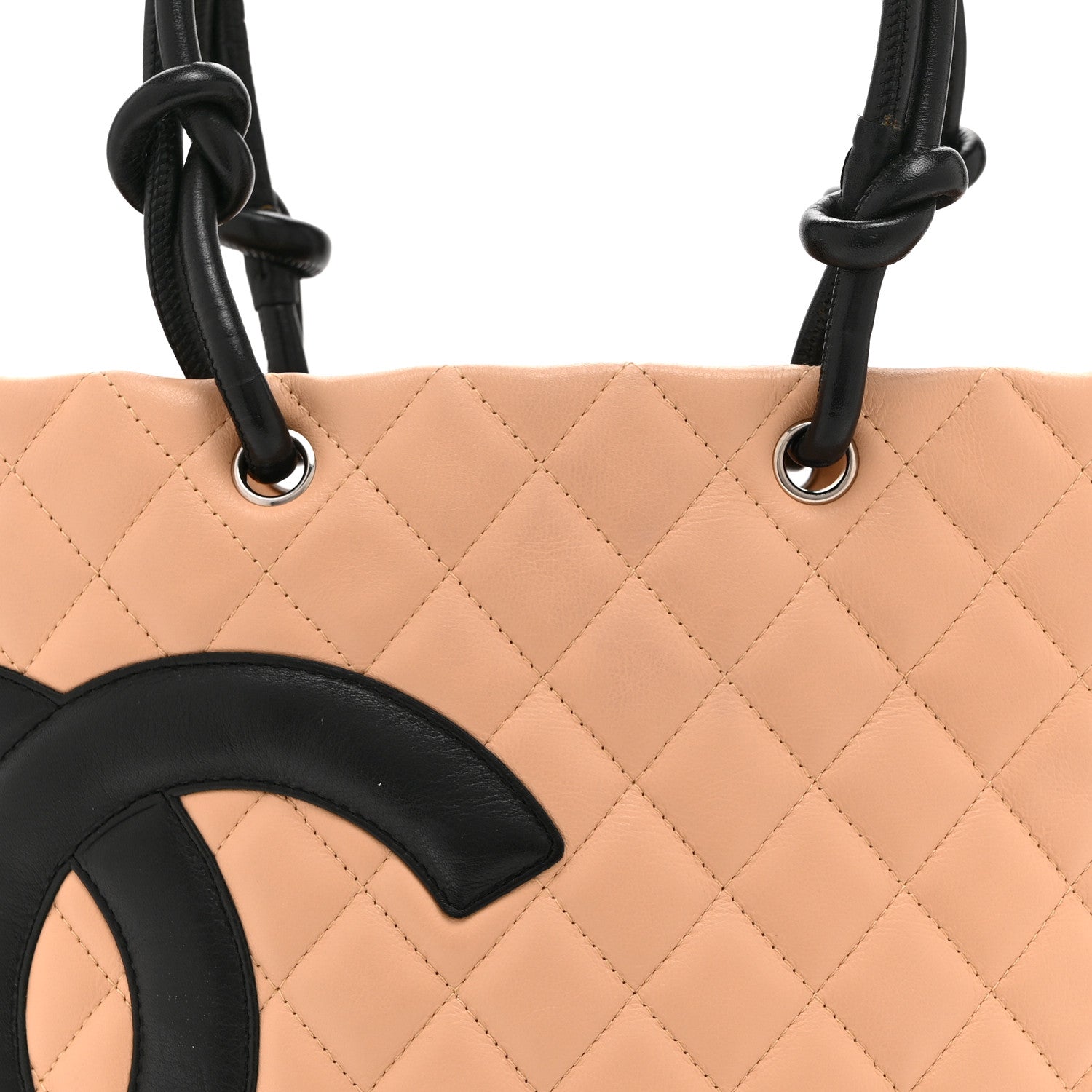 Chanel Calfskin Quilted Medium Cambon Tote Beige Black 8 of 10