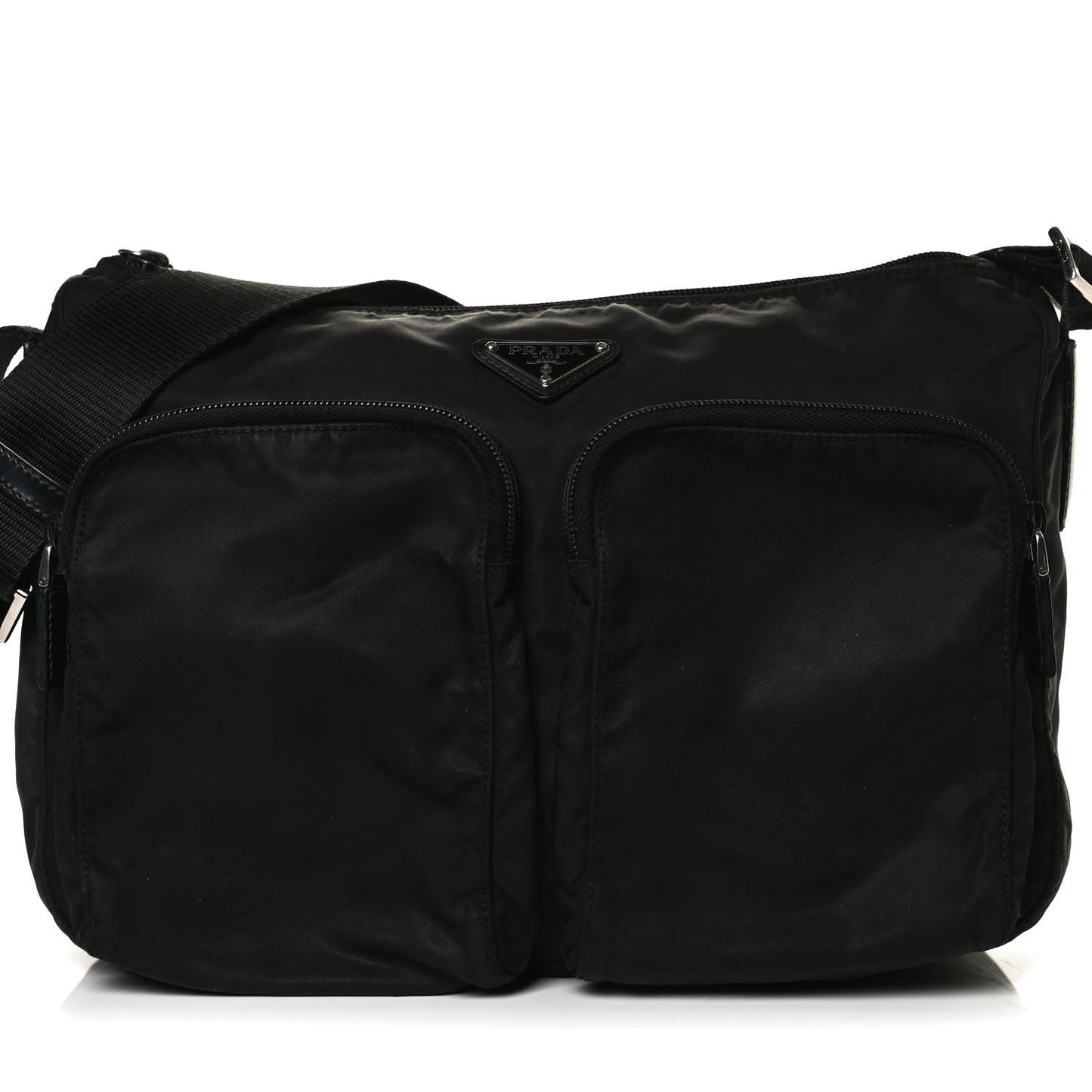 Nylon Vela Messenger Bag Black