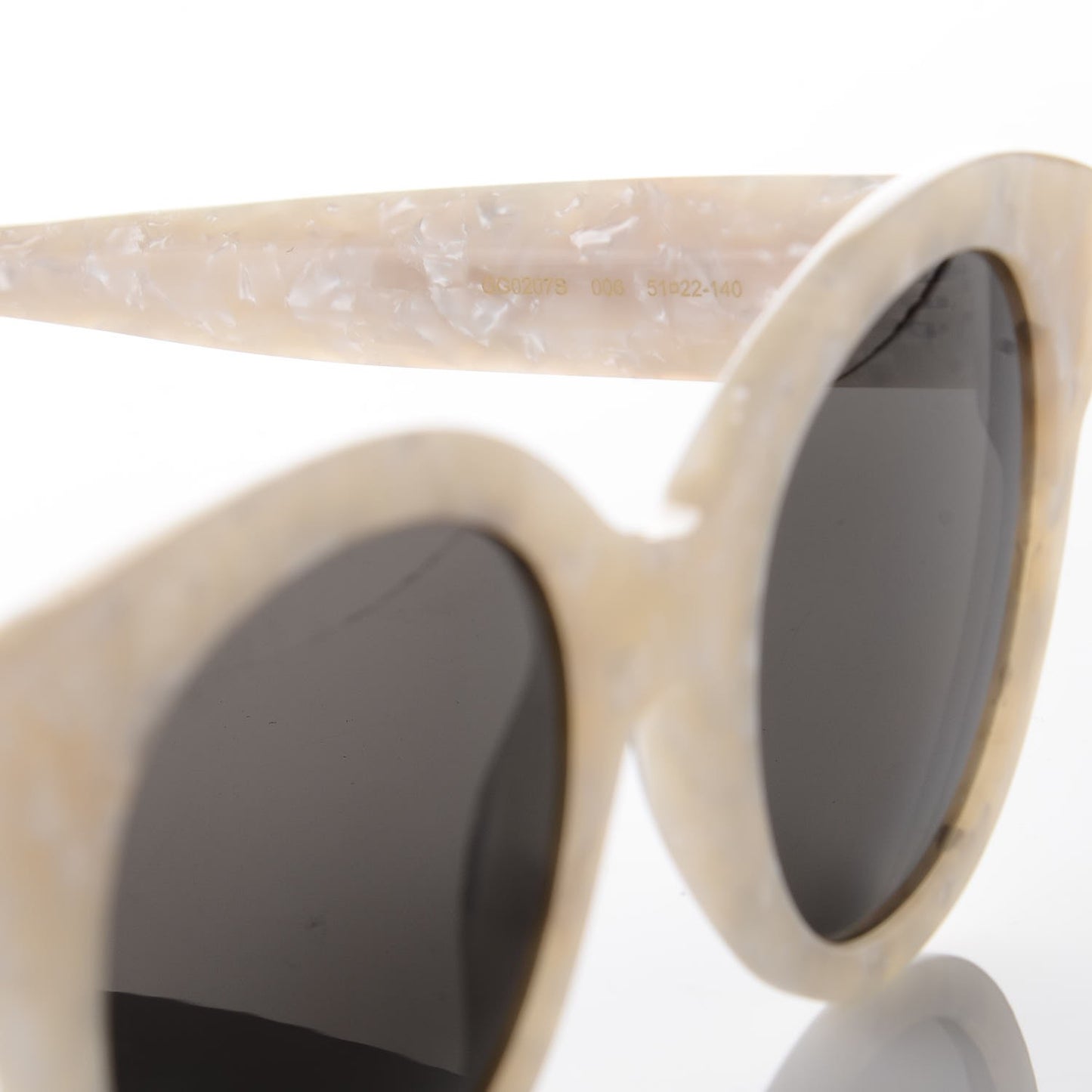 Round Frame GG Star Sunglasses GG0207S White