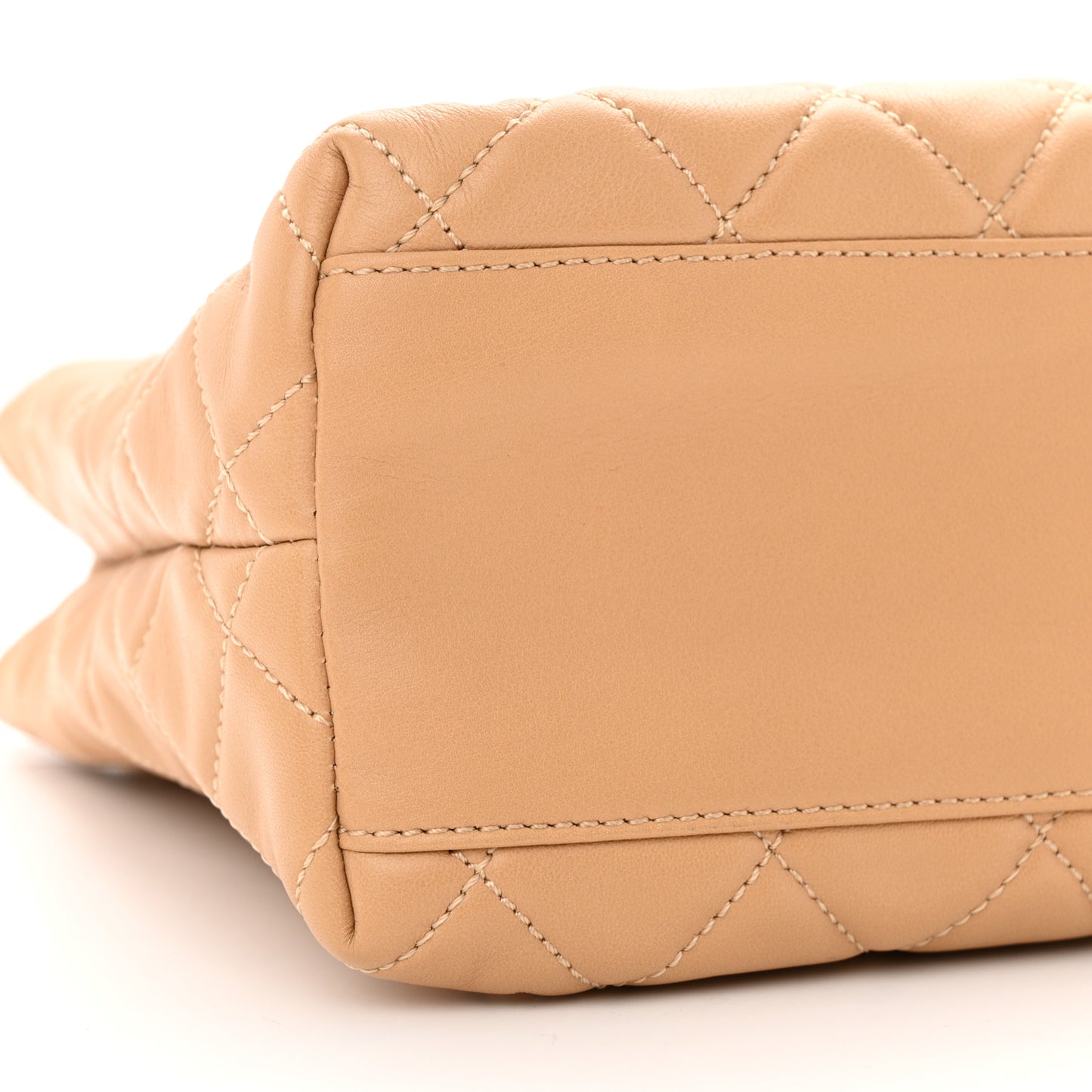 Lambskin Quilted CC Tote Beige
