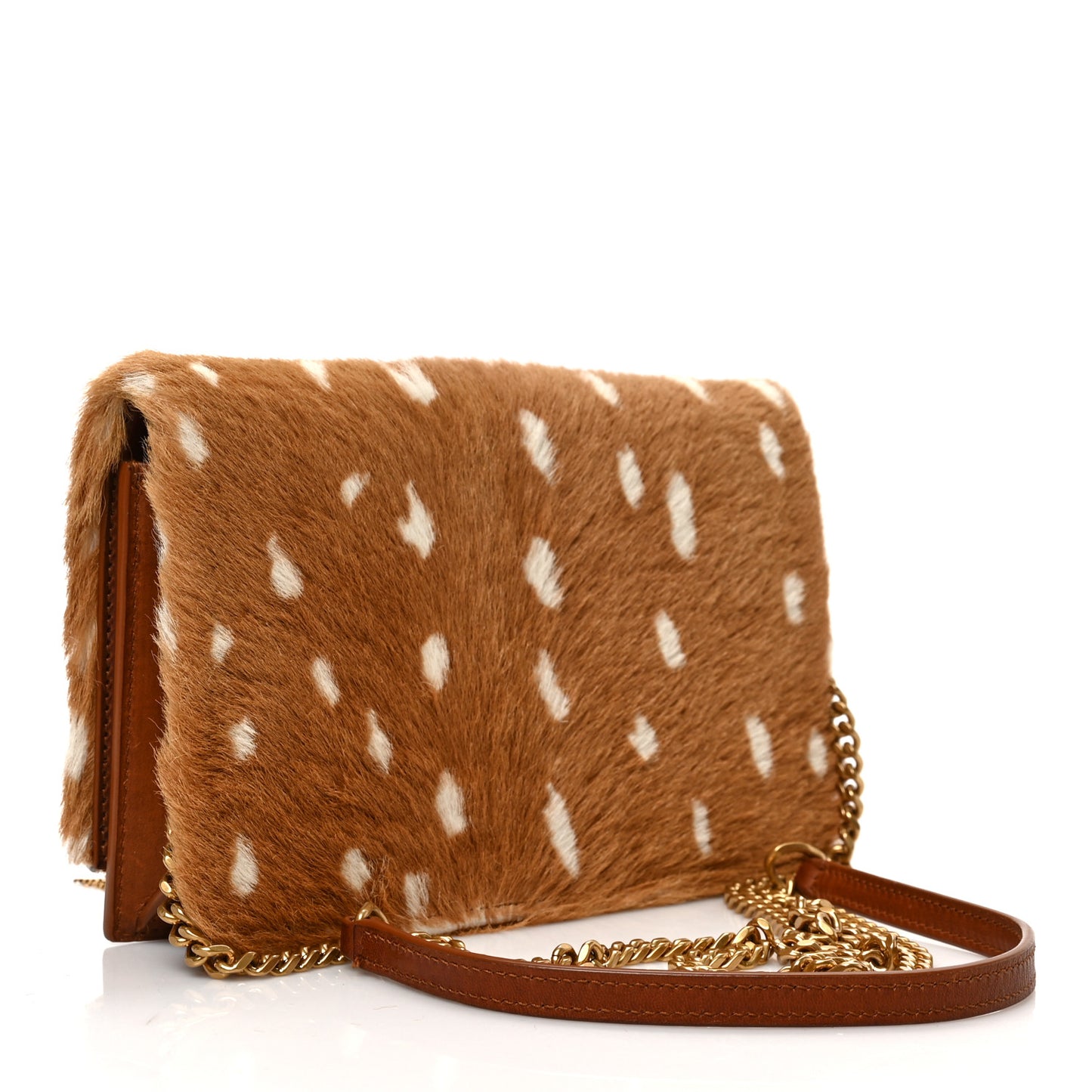 Pony Hair Calfskin Small Classic Monogram Kate Satchel Fawn