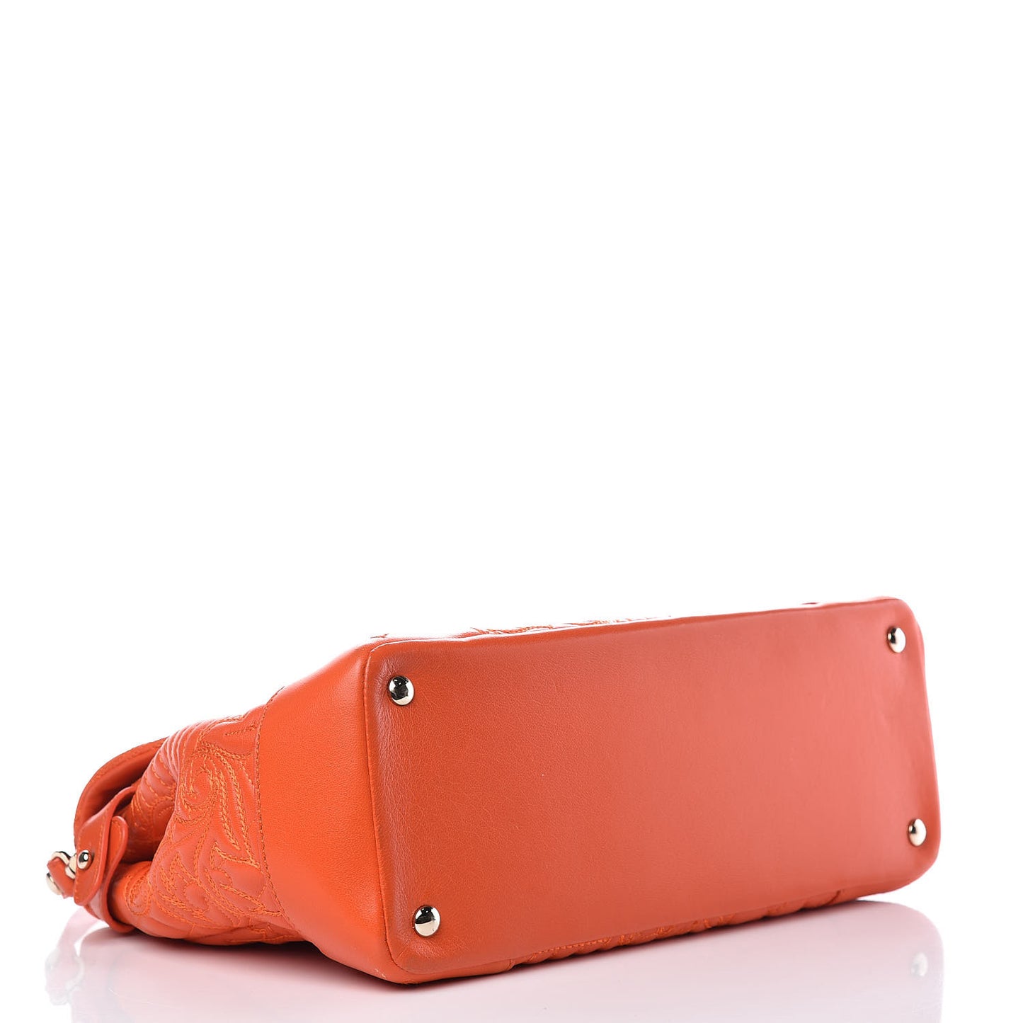 Barocco Quilted Nappa Altea Vanitas Satchel Orange