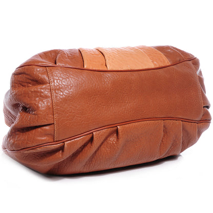 Fendi Crinkled Lambskin Colorblock Mia Tote Camel Osso Naturale 4 of 9