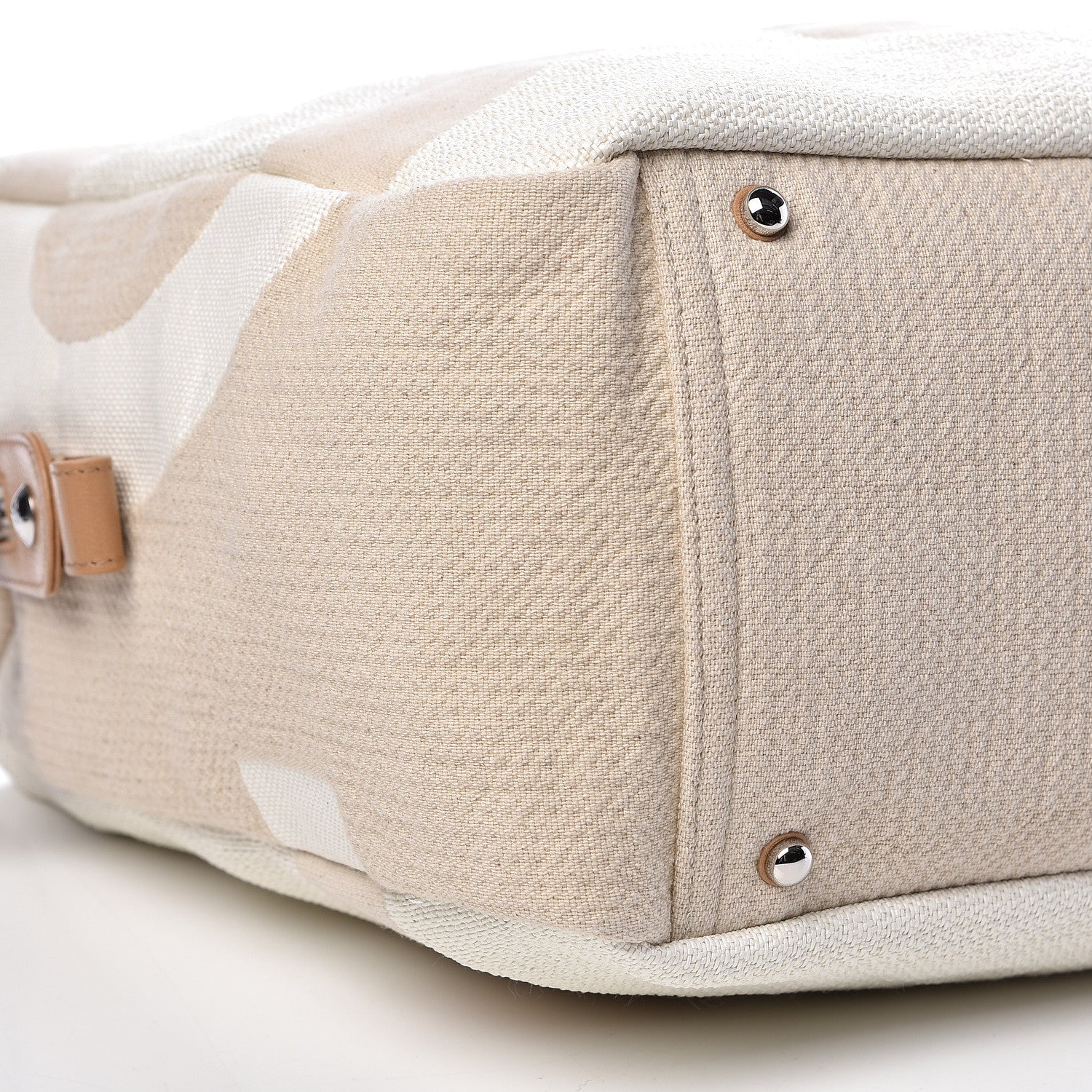 Chanel Canvas Maxi Bowling Bag White Beige 9 of 10