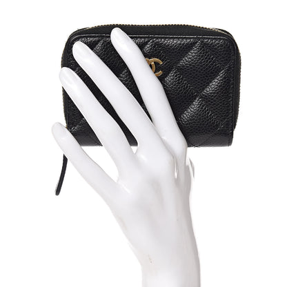 Chanel Caviar Quilted Zip Coin Purse Black 2 of 8