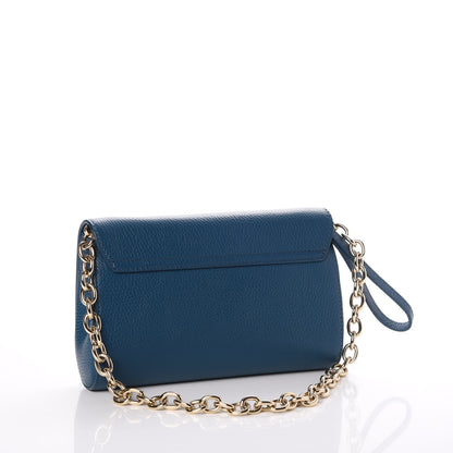Versace COLLECTION Calfskin Convertible Clutch Teal 3 of 6