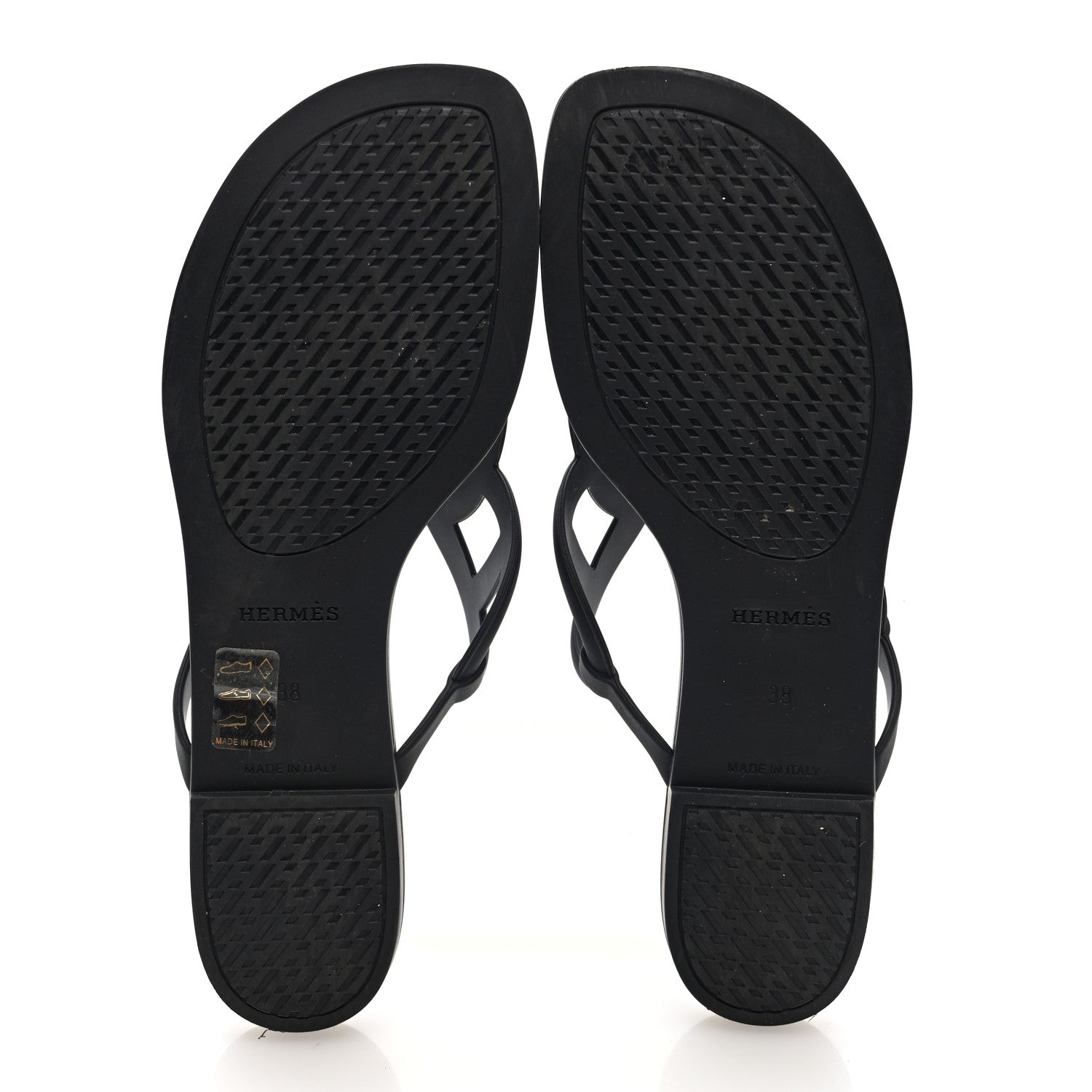 Hermes Rubber Womens Egerie Sandals 38 Black 6 of 8