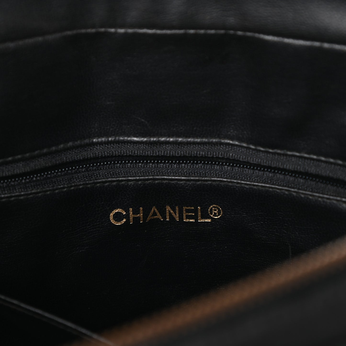 Lambskin Chevron Quilted Shoulder Bag Black