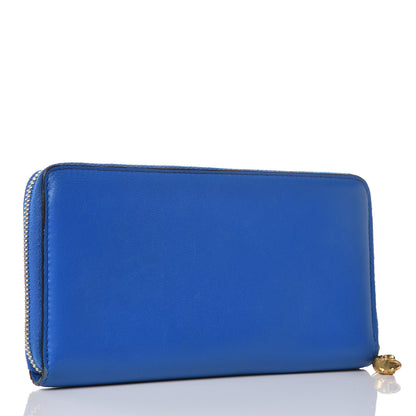 Alexander McQueen Nappa Skull Continental Zip Wallet Blue 3 of 11