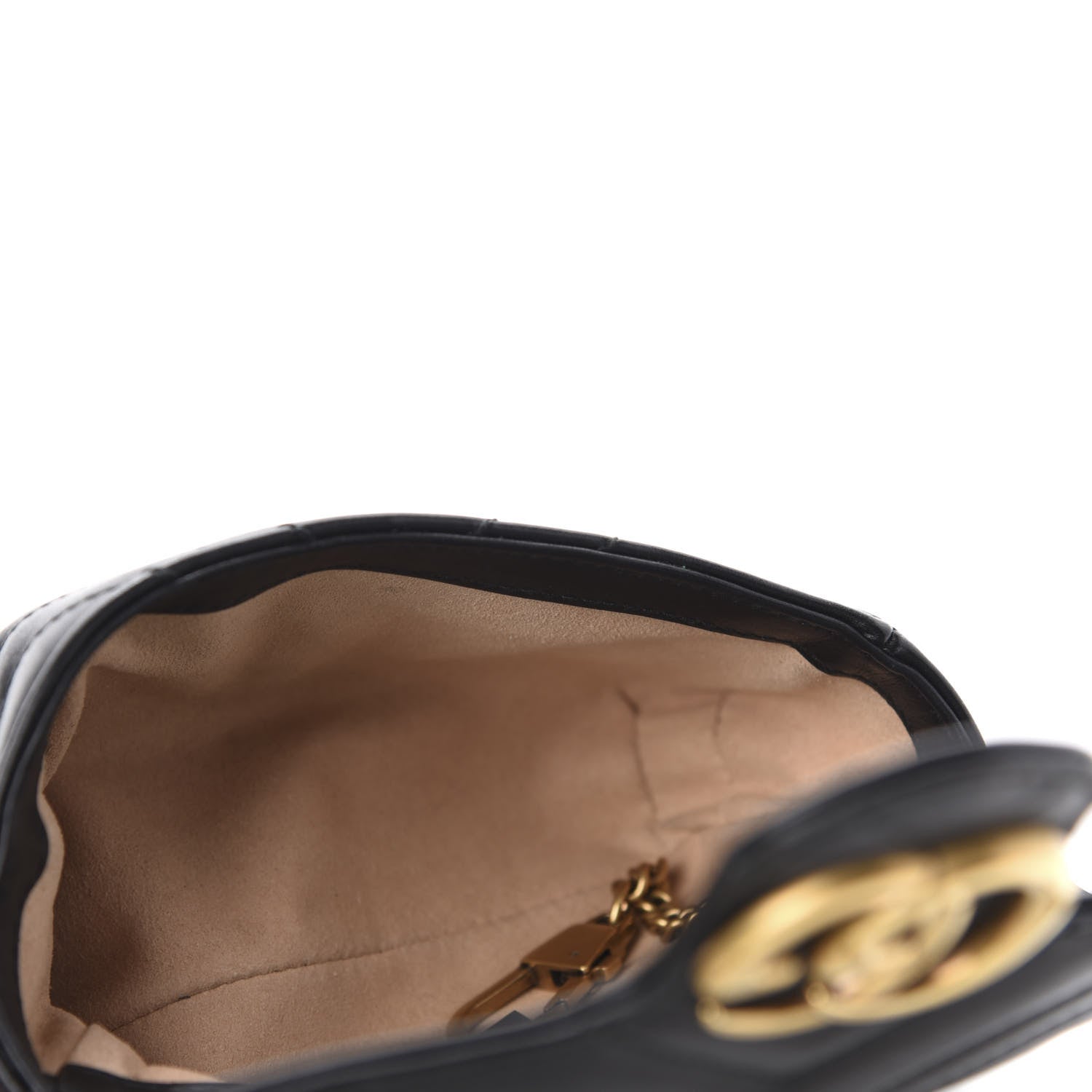Gucci Calfskin Matelasse Super Mini GG Marmont Shoulder Bag Black 5 of 10