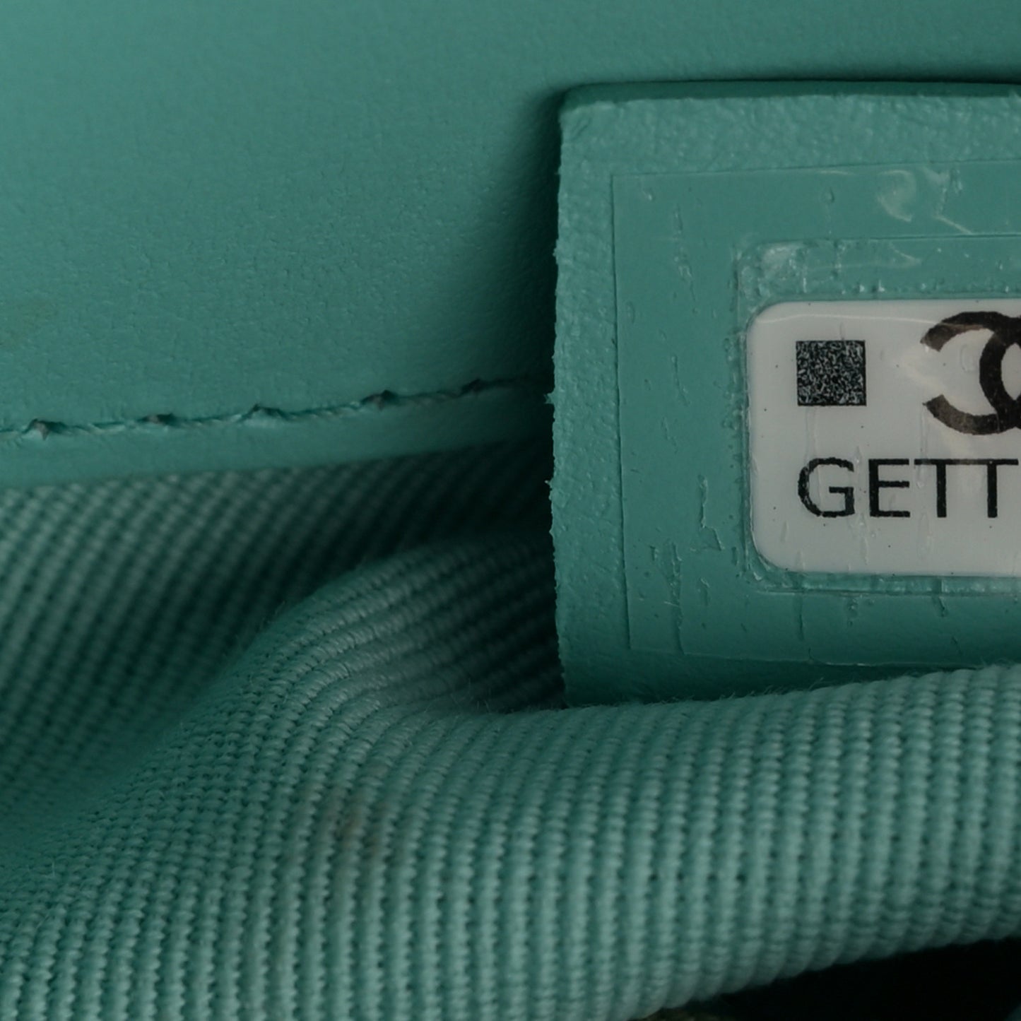 Shiny Crumpled Calfskin Quilted Nano 31 Shopping Bag Turquoise