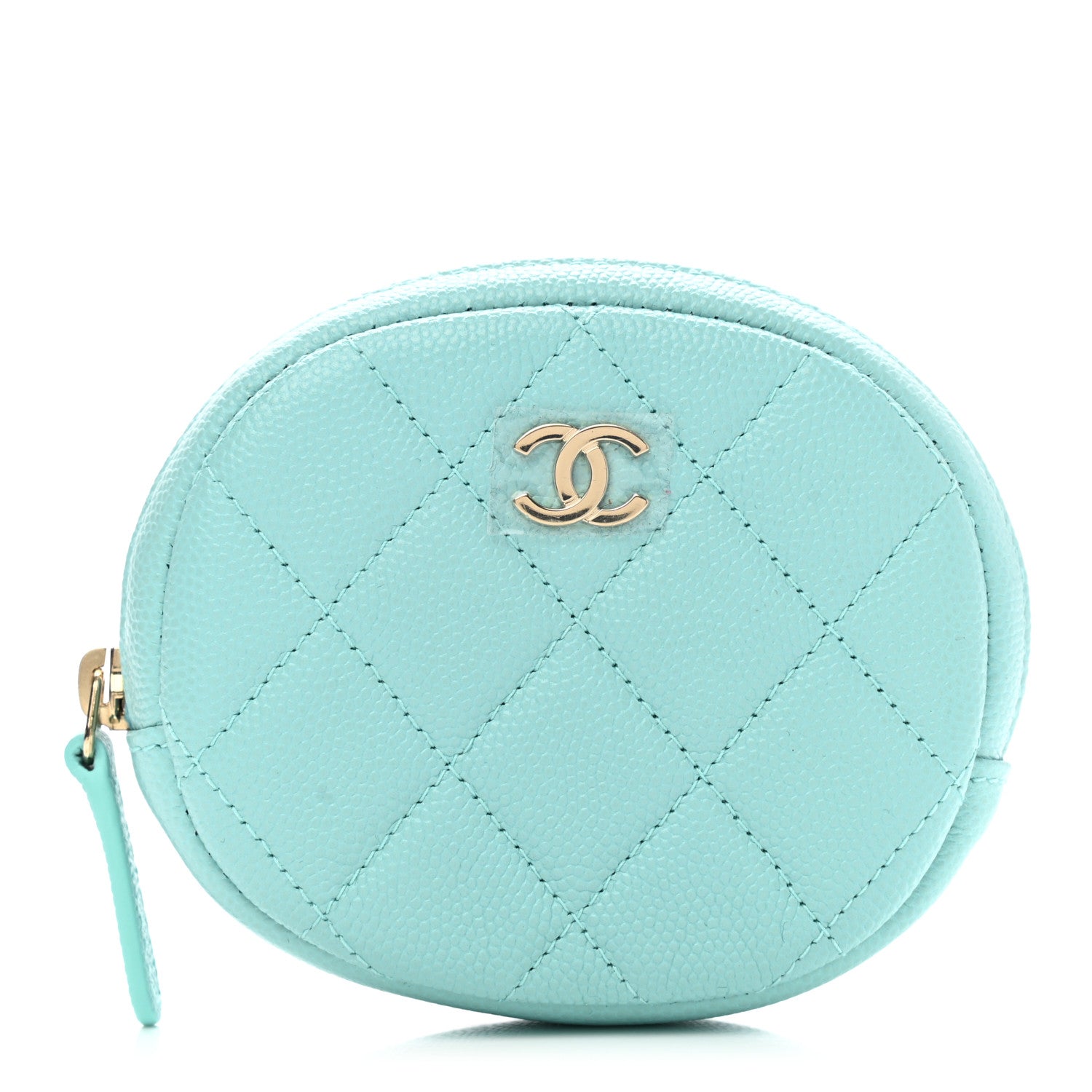 Chanel Caviar Quilted Zip Around Classic Coin Purse Light Blue 1 of 8