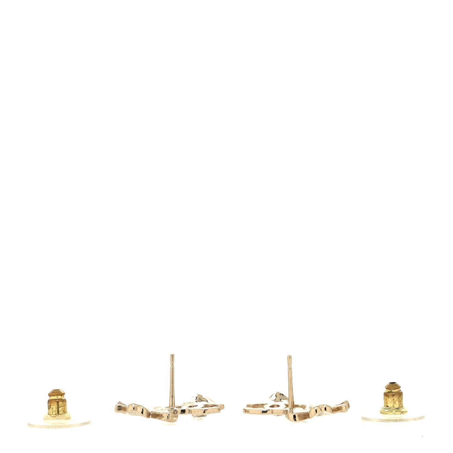 Crystal Shamrock CC Heart Earrings Gold