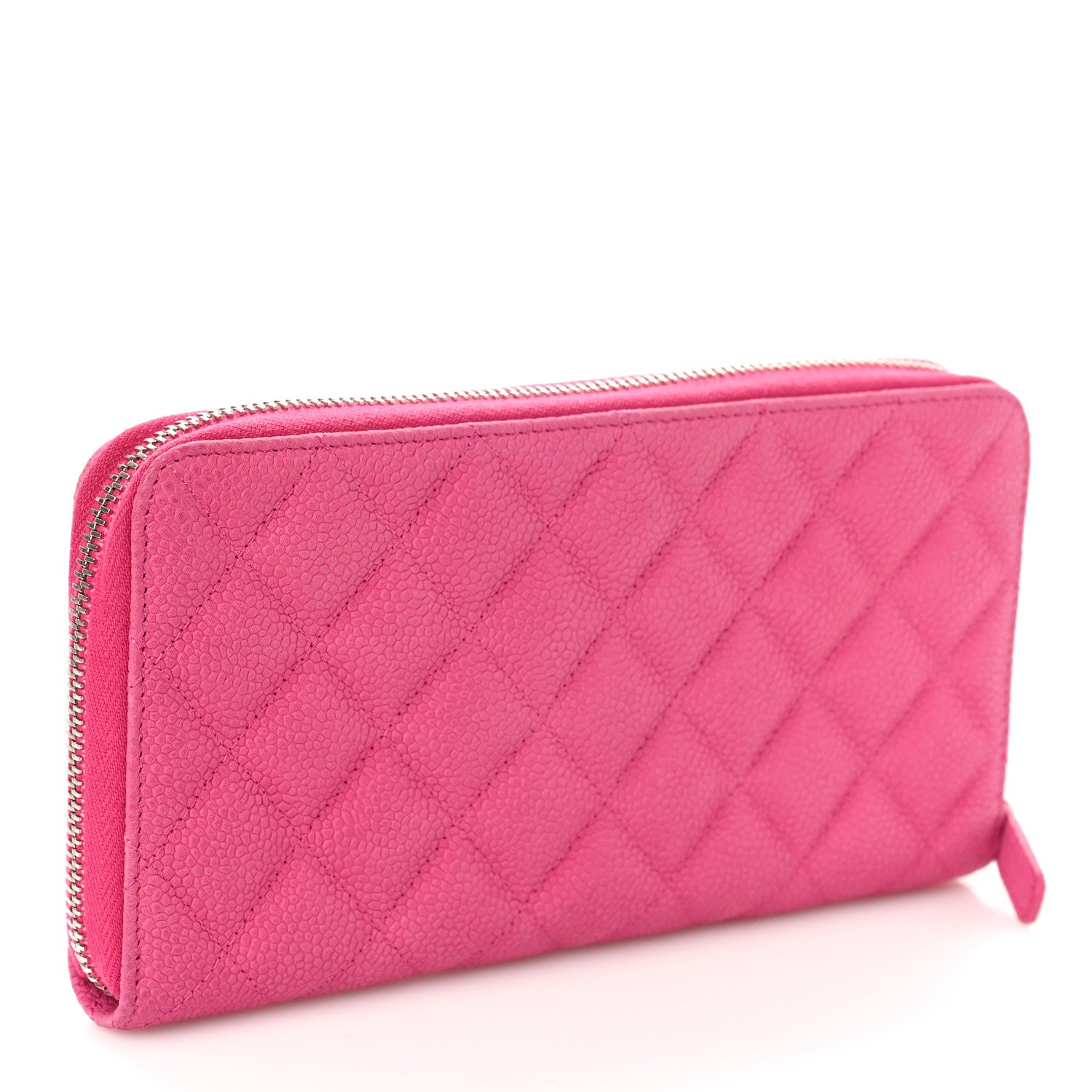 Chanel Caviar Quilted Large Gusset Zip Around Wallet Pink 3 of 10