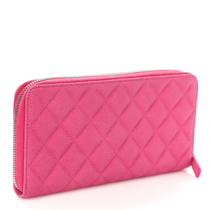 Chanel Caviar Quilted Large Gusset Zip Around Wallet Pink 3 of 10