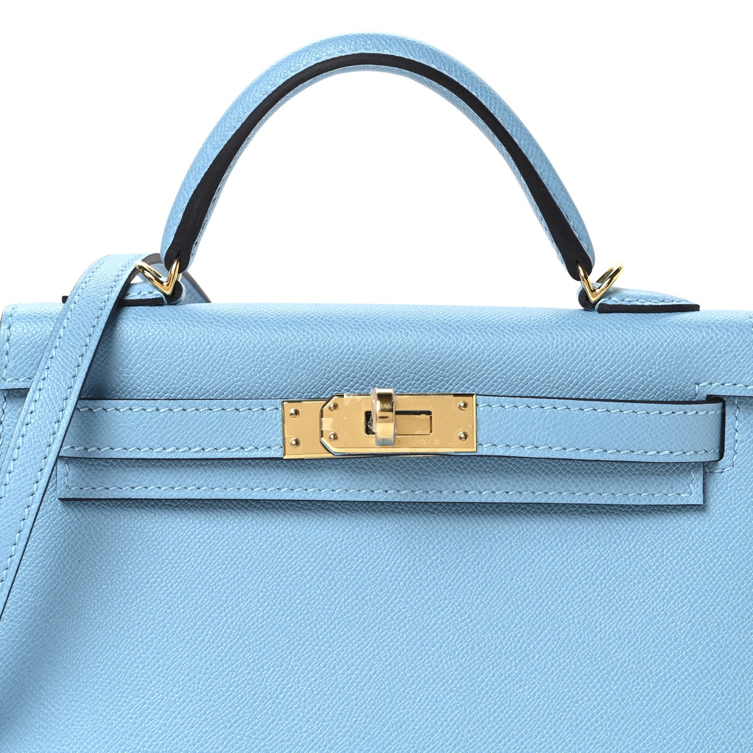 Hermes Madame Calfskin Mini Kelly Sellier 20 Bleu Du Nord 14 of 21