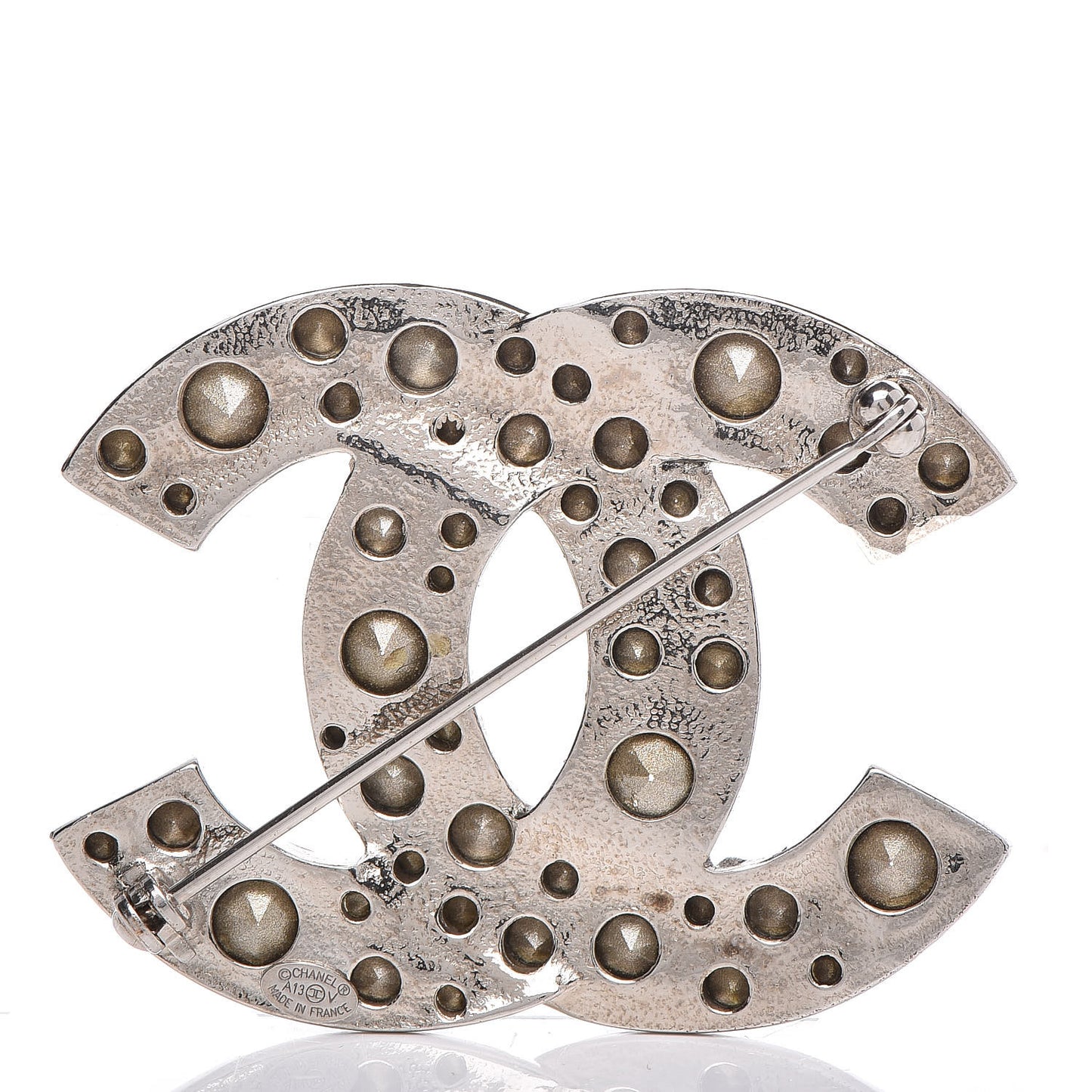 Crystal CC Brooch Silver