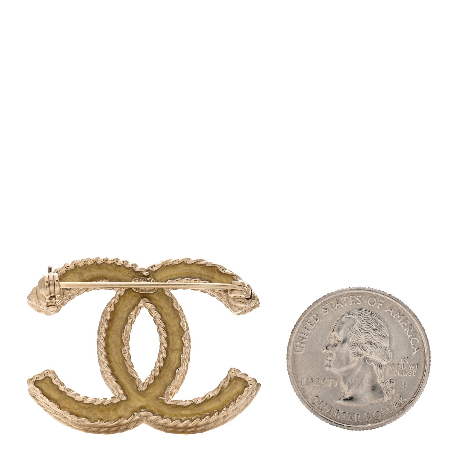 Chanel Crystal CC Brooch Light Gold 3 of 4