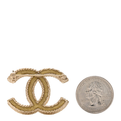Chanel Crystal CC Brooch Light Gold 3 of 4