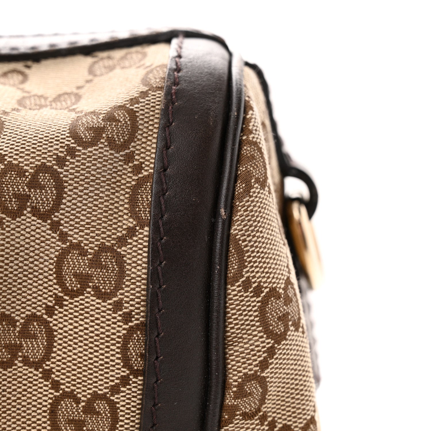 Gucci Monogram Vintage Web Medium Boston Dark Brown 13 of 16