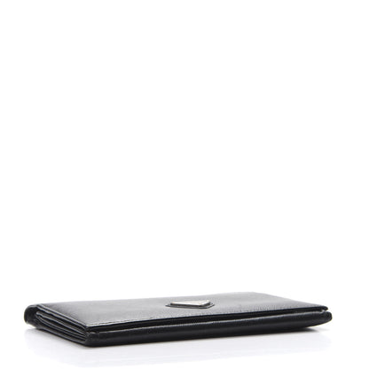 Prada Saffiano Triangle Flap Wallet Black 4 of 7