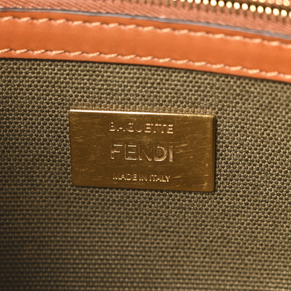 Fendi Canvas Vitello King FF Embroidered Baguette Amazzonia Cuoio 6 of 10