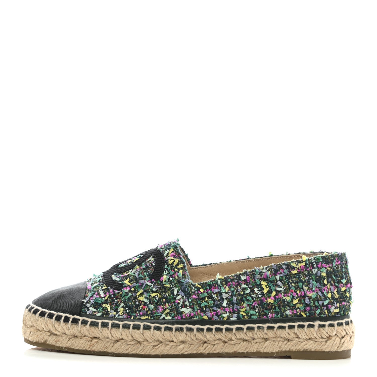 Chanel Tweed CC Espadrilles 38 Turquoise Multicolor 1 of 9