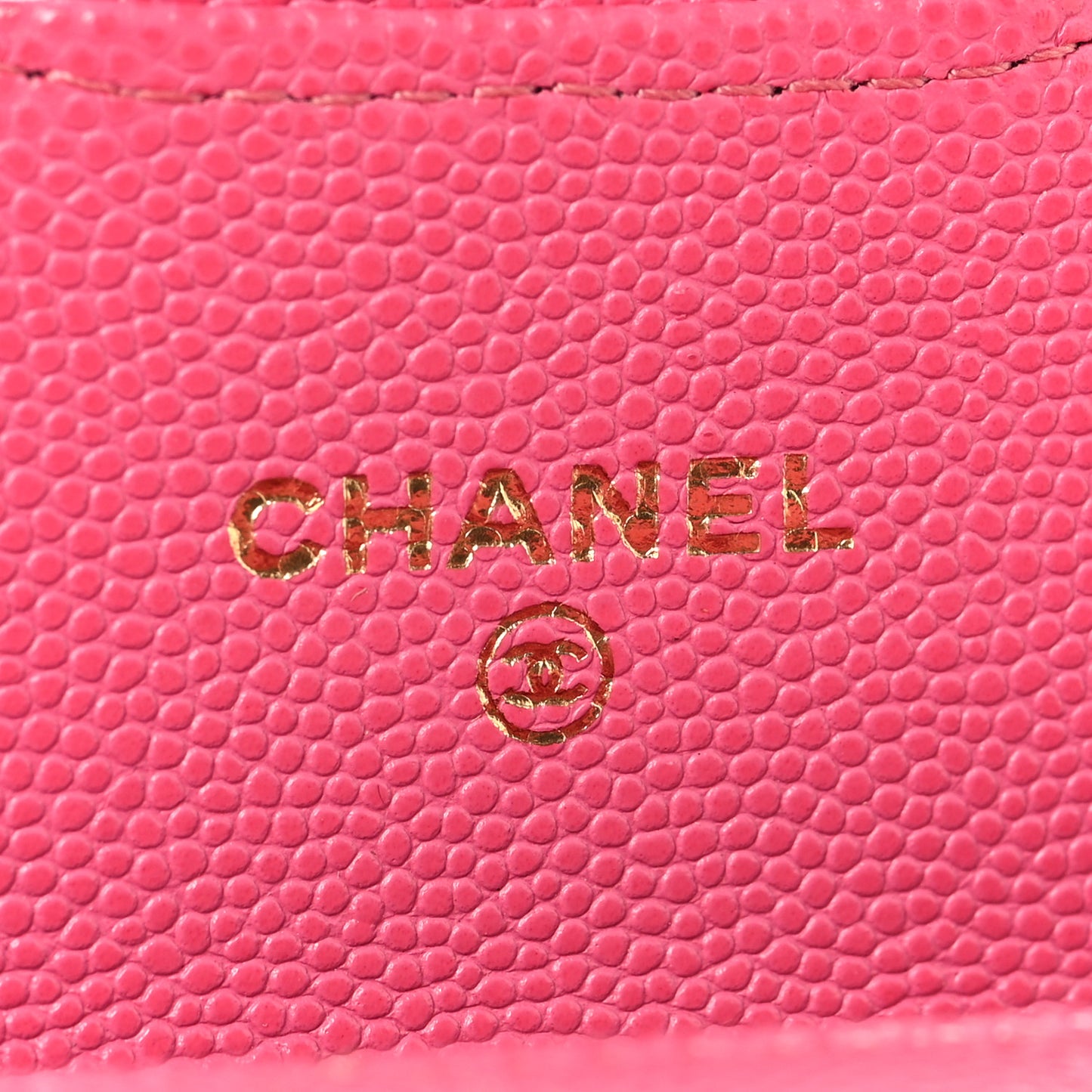 Caviar Quilted Flap Card Holder Wallet Pink