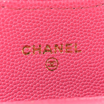 Chanel Caviar Quilted Flap Card Holder Wallet Pink 6 of 8