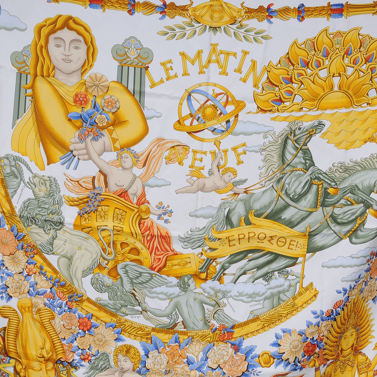 Silk Le Matin Neuf Scarf 90