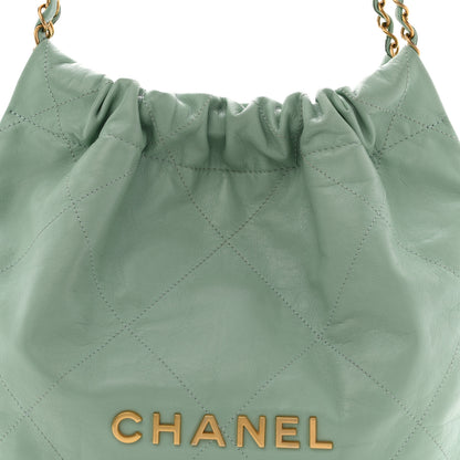 Chanel Shiny Calfskin Quilted Small Chanel 22 Light Green 9 of 11