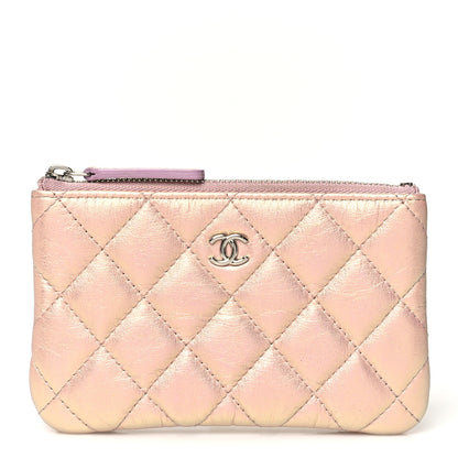 Chanel Iridescent Calfskin Quilted Small Cosmetic Case Pink 1 of 10